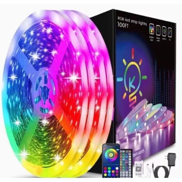 KEEP SMILE - NWT Sealed Box 100' Strip Lights/2 Rolls of 50' Each/Bluetooth - Picture 5 of 12